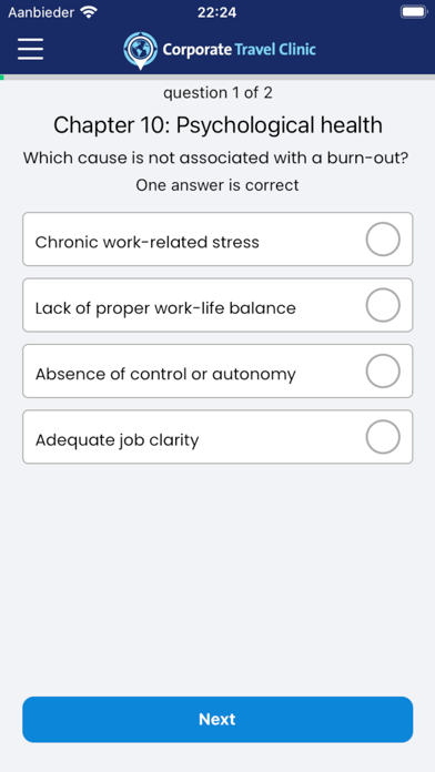 Corporate Travel Clinic Screenshot