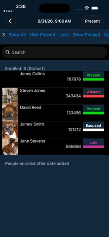 Attendance2 app screenshot