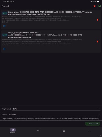 AVFormatter iPad screenshot