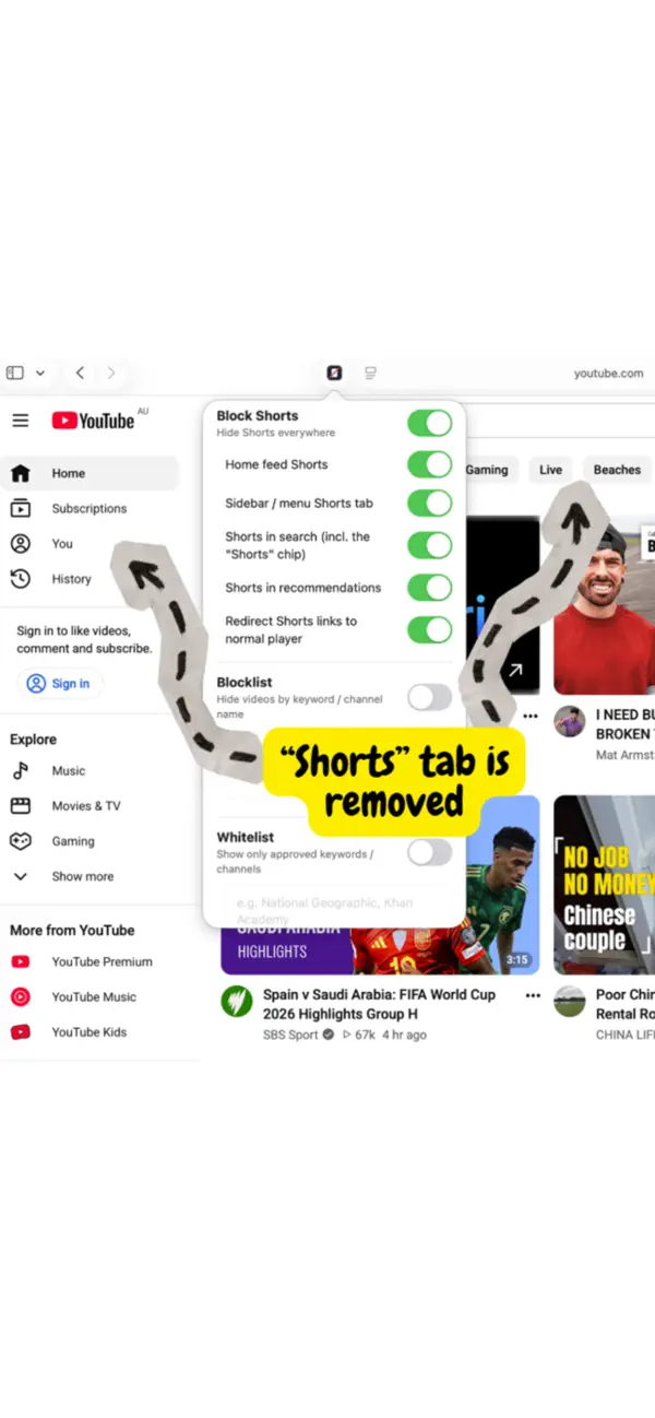 Screenshot #3 pour No Shorts for YouTube