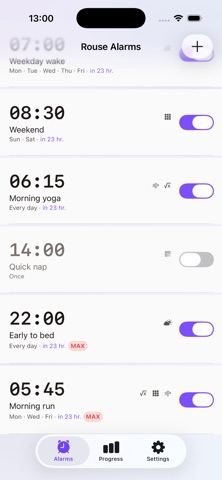 Rouse Alarms iPhone screenshot