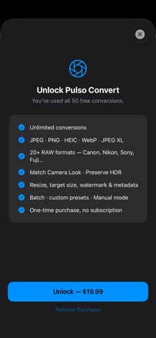 Pulso Convert: RAW Converter screenshot