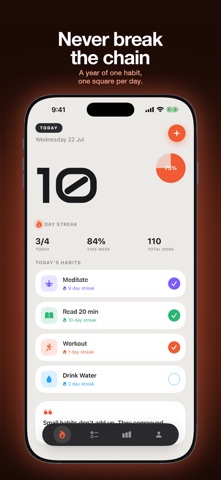 Unbroken: Habit Tracker iPhone screenshot