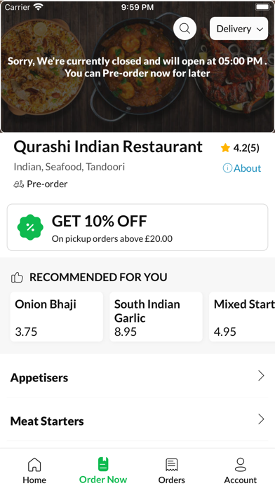 Qurashi Indian Restaurant Screenshot