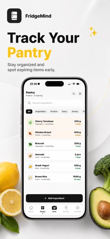 FridgeMind: AI Pantry & Meals iPhone screenshot