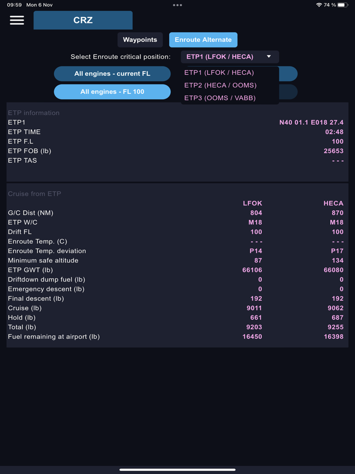 #3. Falcon eOFP (iOS) Podle: Dassault Aviation
