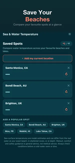 Sea & Water Temperature iPhone screenshot 2