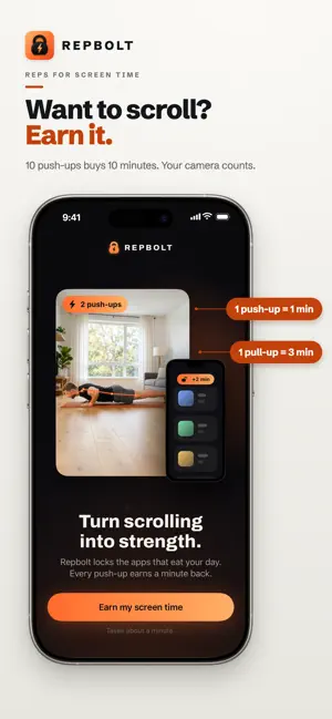 Repbolt: Push Up App Blocker screenshot 1