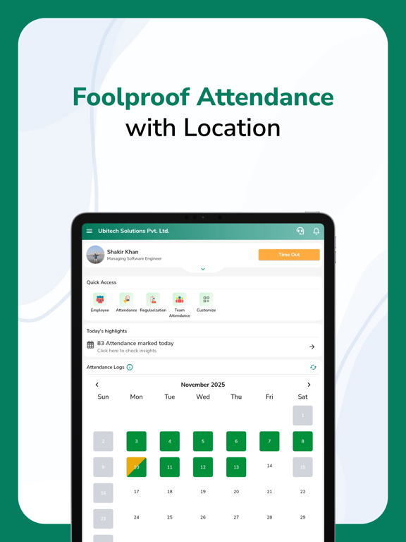 Screenshot #5 pour Attendance App - ubiAttendance
