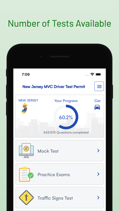 NJ DMV Driver Permit Test Screenshot