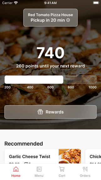 Red Tomato Pizza House To Go app screenshot
