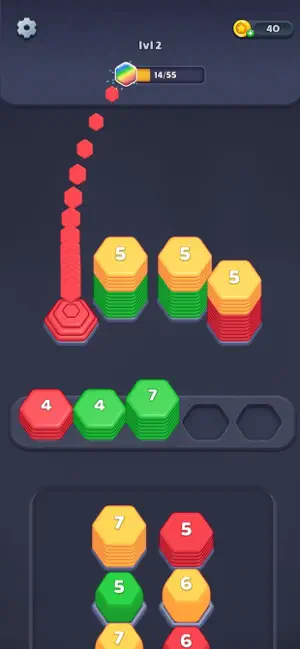 Hexa Shuffle Sort screenshot 2