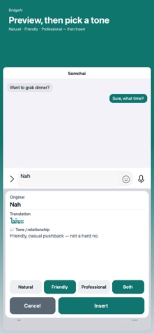 BridgeAI-Chat Across Languages iPhone screenshot