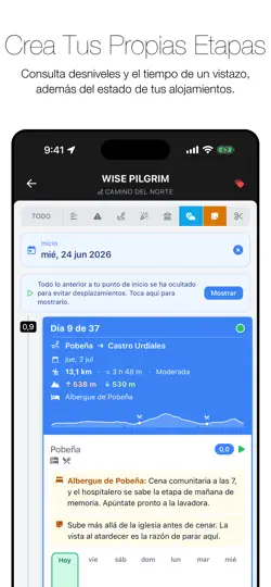 Captura de pantalla de Wise Pilgrim Camino Del Norte en iPhone 2