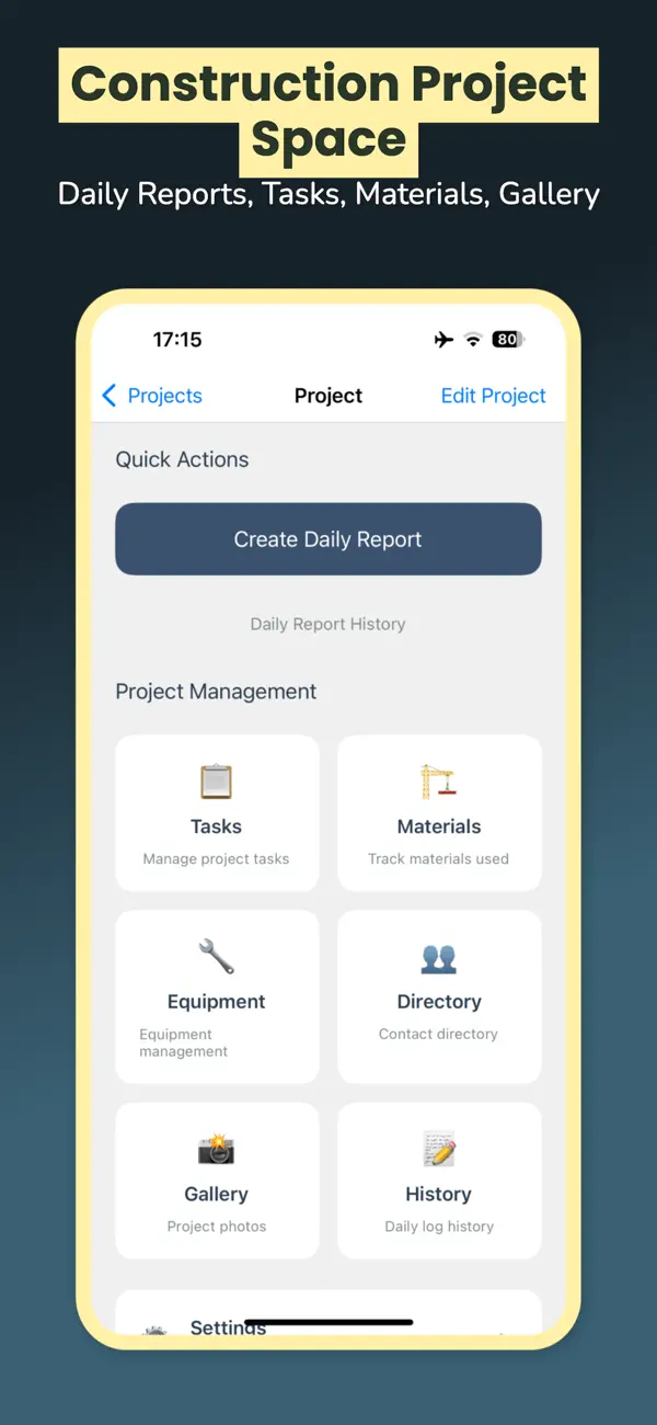 #2. Construction Daily Reports App (iOS) By: Volodymyr Oliennikov