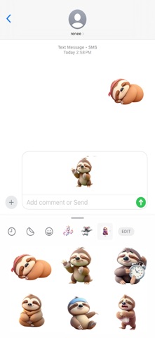 Zzz Sloth Stickers iPhone screenshot