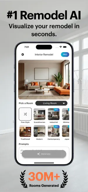 Remodel AI - Home Room Design iPhone screenshot 1