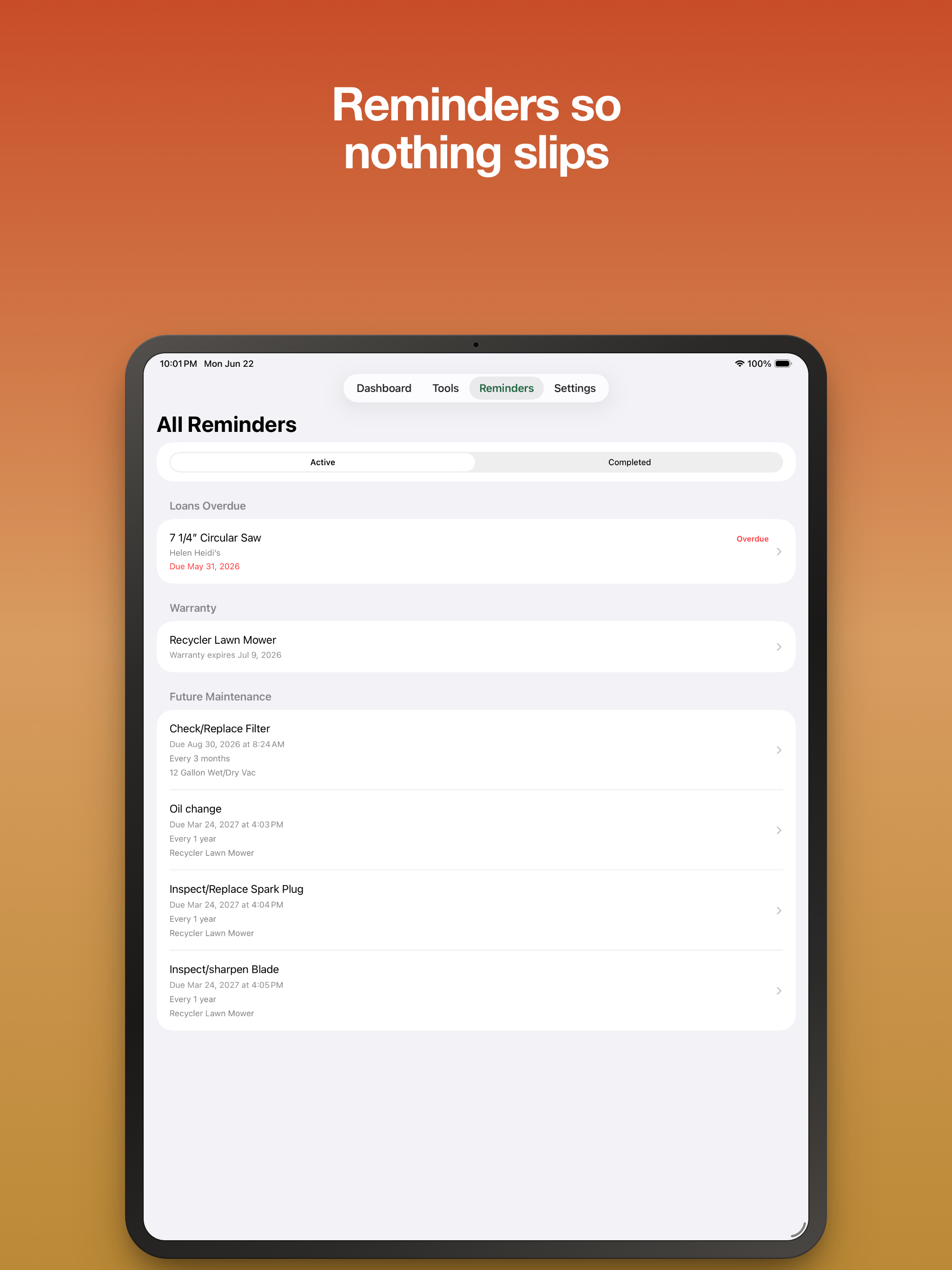ToolMark: Tool Inventory