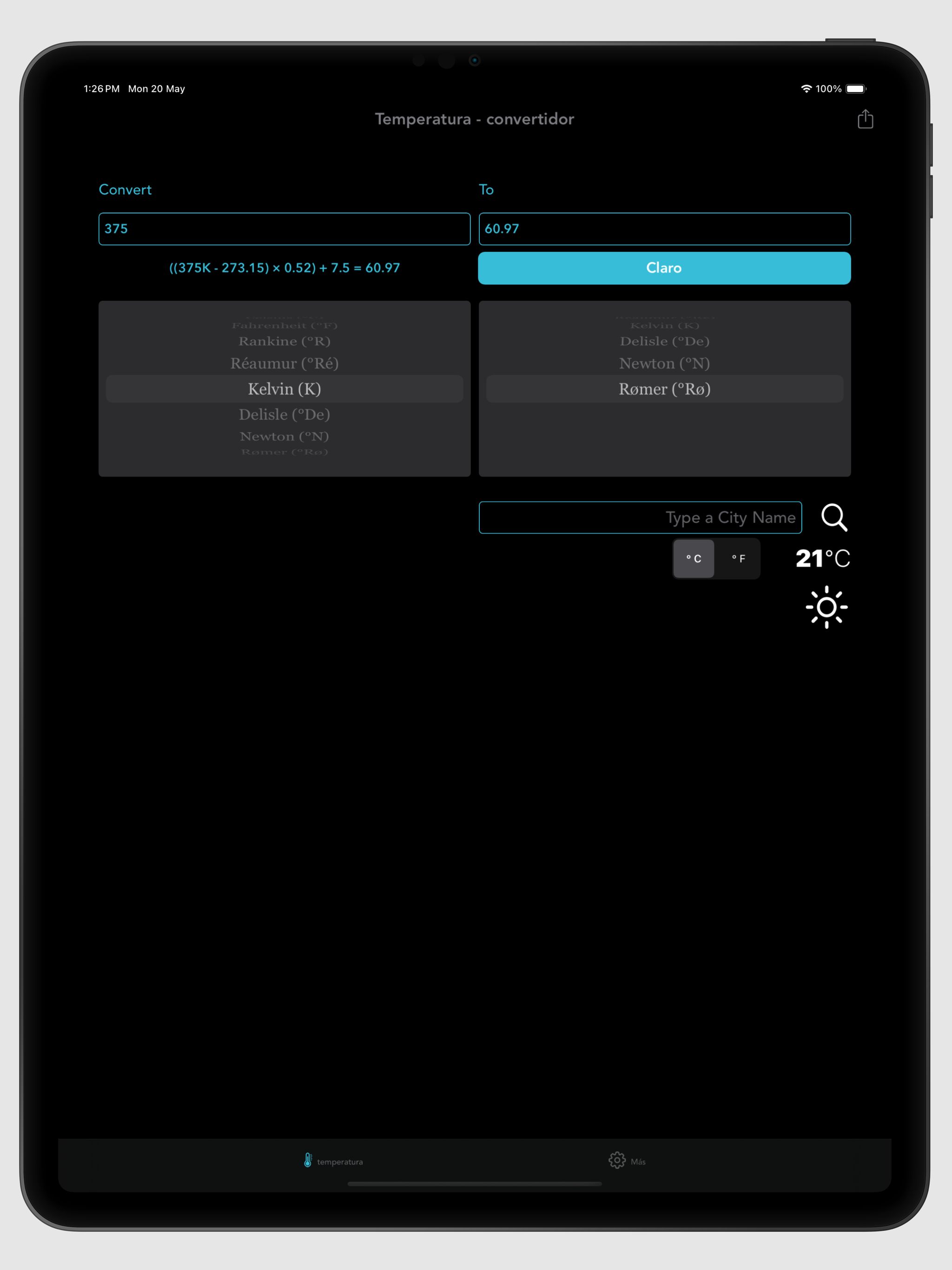 Convertidor de temperatura.
