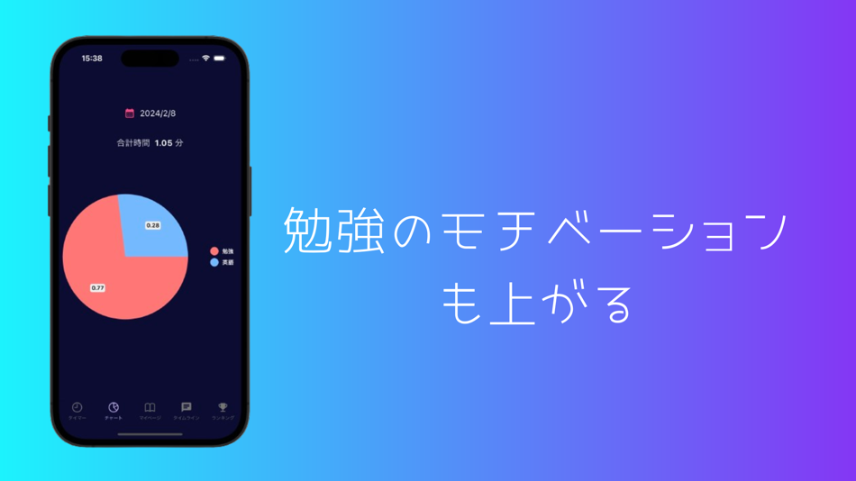 #4. StudyRank - ゲーム感覚で勉強できるタイマーアプリ (iOS) 由: Yusuke Uemura