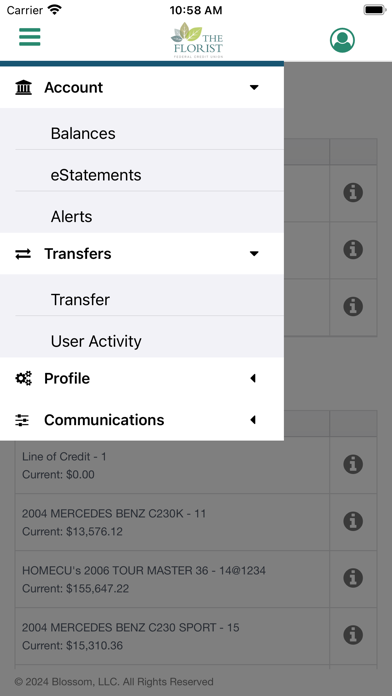 The Florist FCU Mobile Banking Screenshot