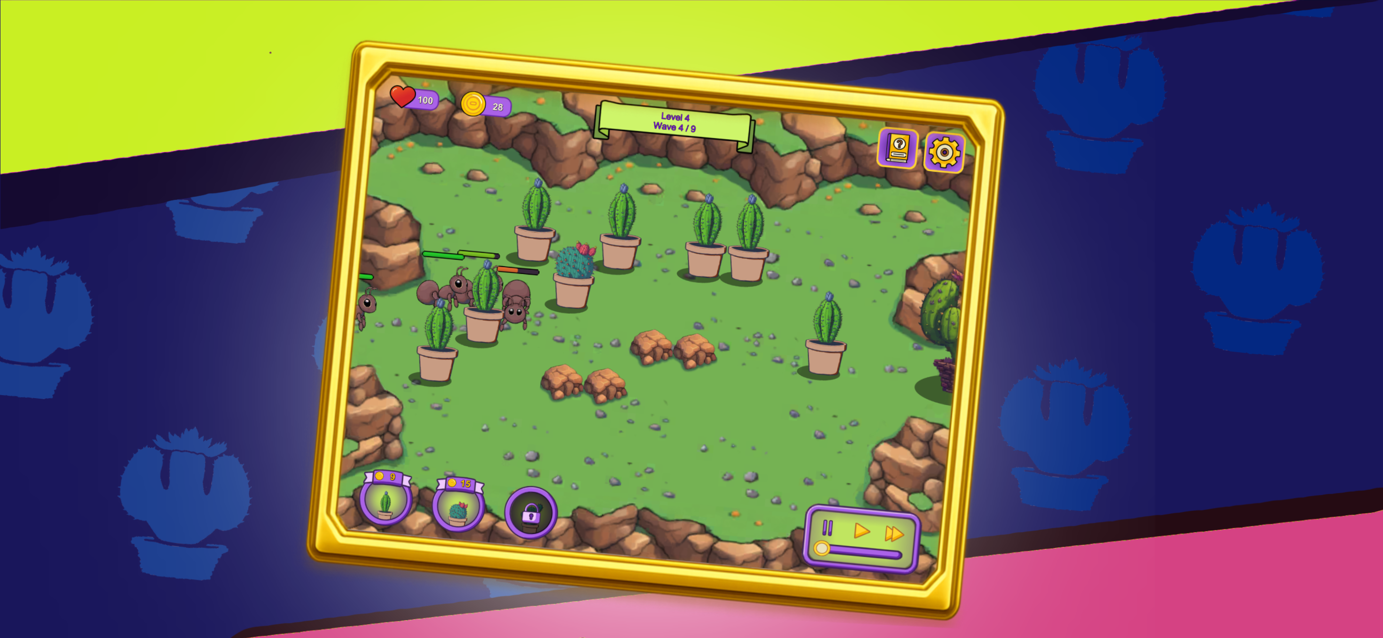 Cactus Defense: Bug Invasion