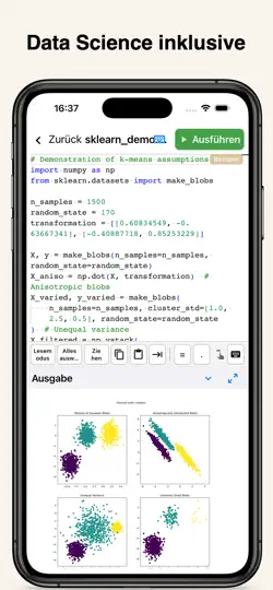 Screenshot von Python Coding auf dem iPhone 4