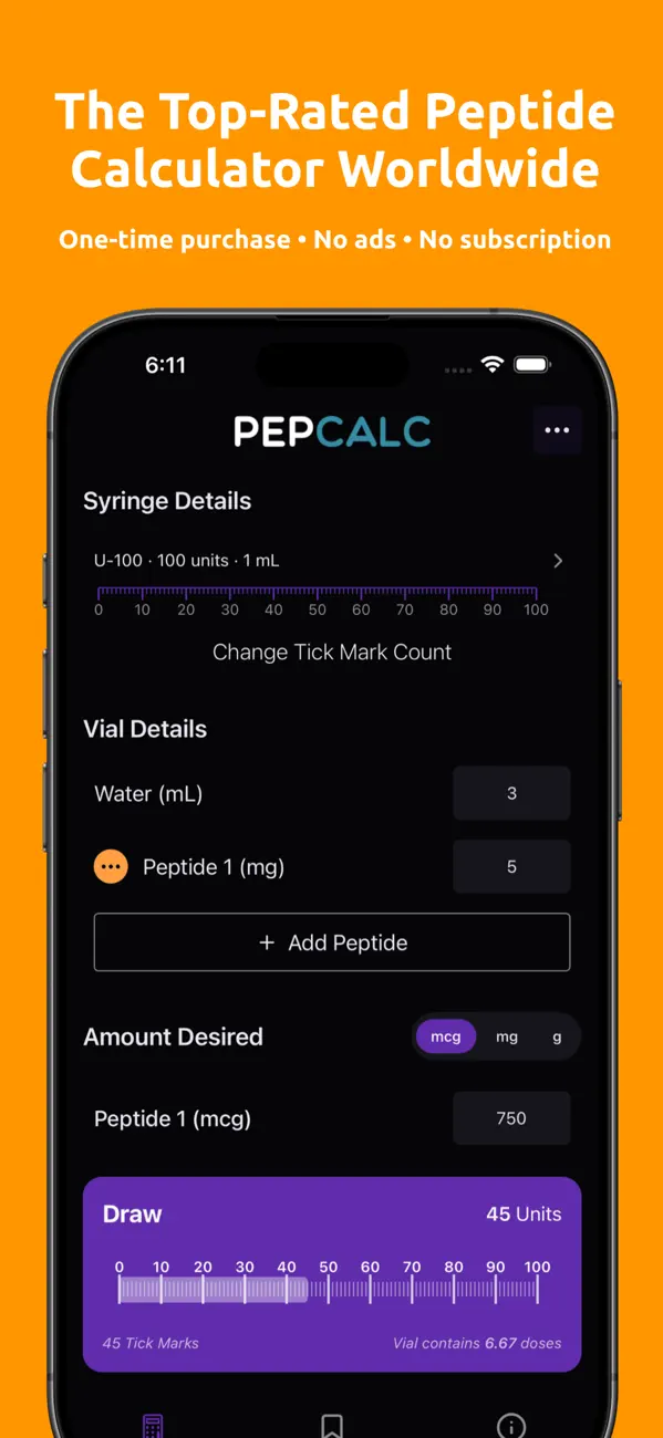 Screenshot #1 pour PepCalc: Peptide Calculator
