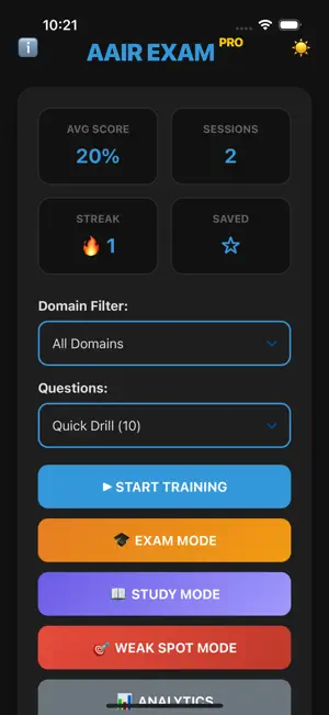 AAIR Exam Simulator PRO screenshot 2