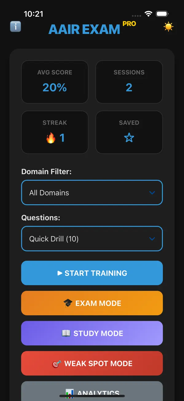 Screenshot #2 pour AAIR Exam Simulator PRO