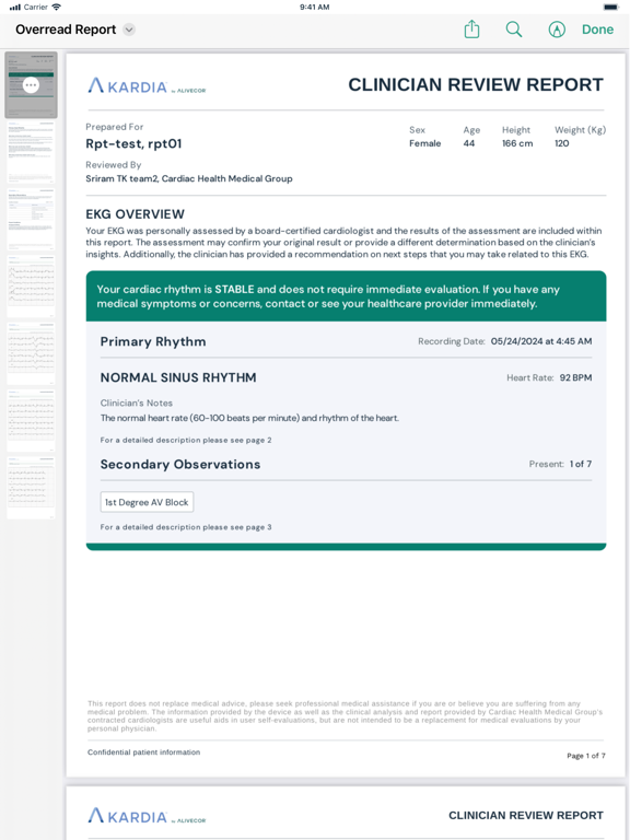 Kardia iPad screenshot 5 - Medical app