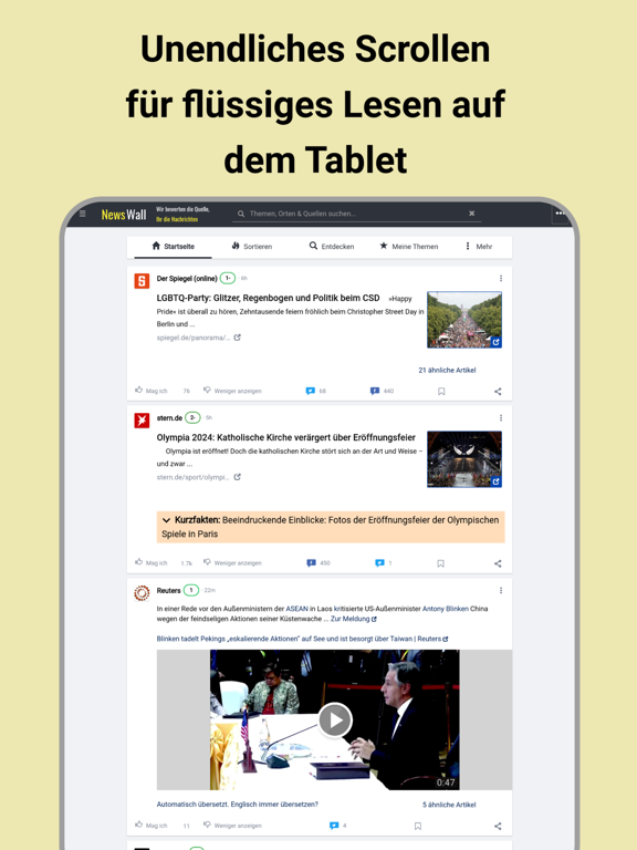 Screenshot #4 pour NewsWall: News ohne Lärm