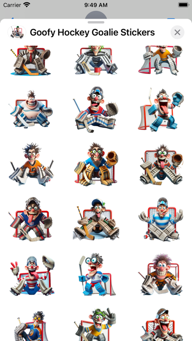 Screenshot #1 pour Goofy Hockey Goalie Stickers