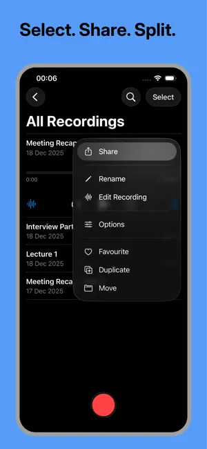 Split Voice Memos : SplitMemos screenshot 1