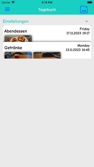 Mein Foto Ernährungs Tagebuch Screenshot
