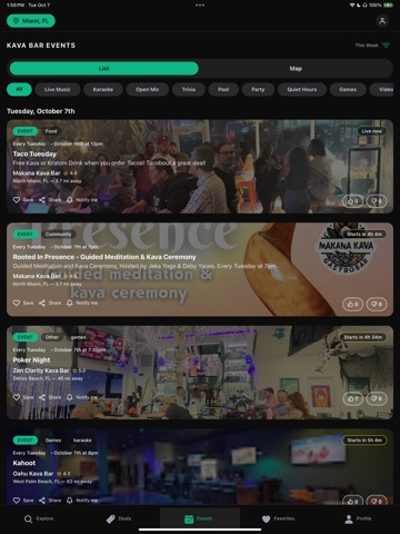 HappyKava - The Kava Bar App iPad screenshot