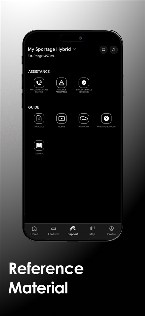 Kia Access - This tool serves as a rich resource, offering easy access to 'Manuals' and a dedicated 'FAQs and Support' section for all user queries.