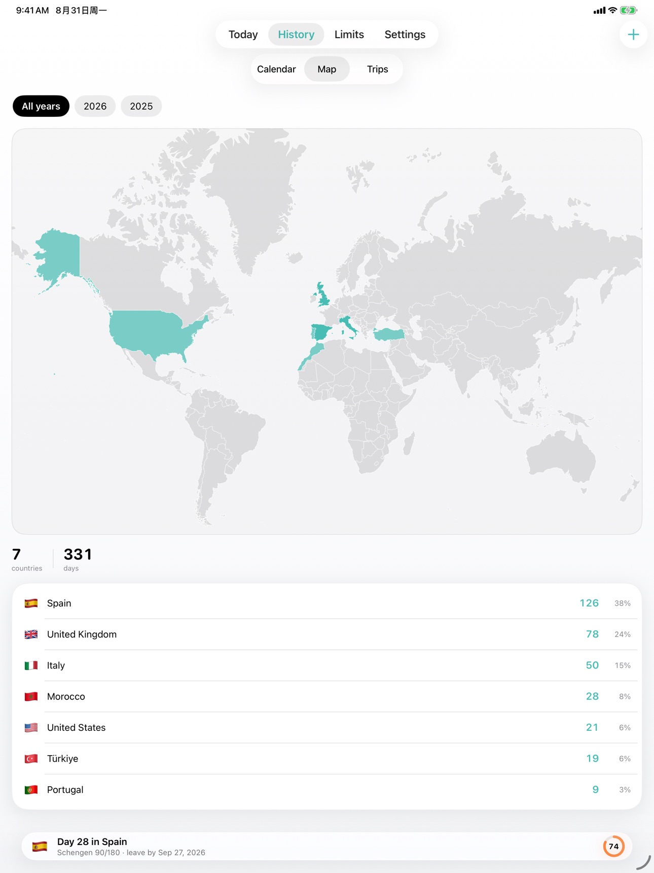 Screenshot 11 of Stint: Visa & Tax Day Counter