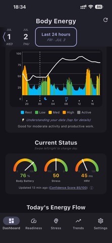 BodyEnergy – Body Battery iPhone screenshot