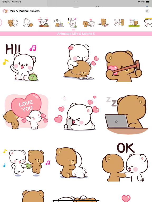 Screenshot #5 pour Milk Mocha Animated Stickers