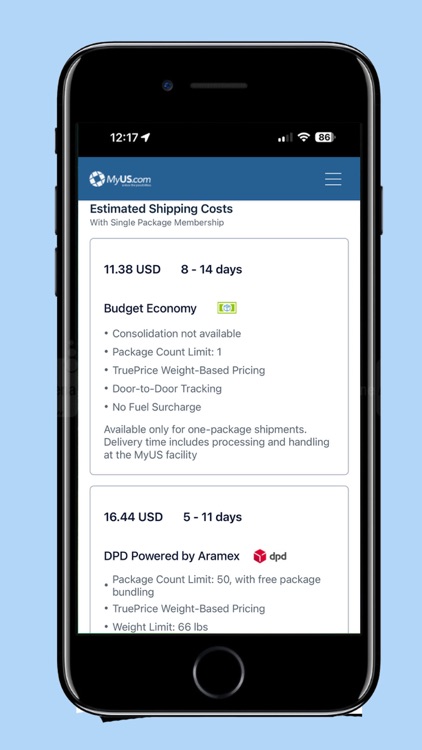 MyUS Global Shipping App