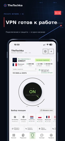 ВПН TheTochka: VPN Маркетплейс iPhone screenshot 1