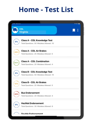 Virginia CDL Prep Test iPad screenshot