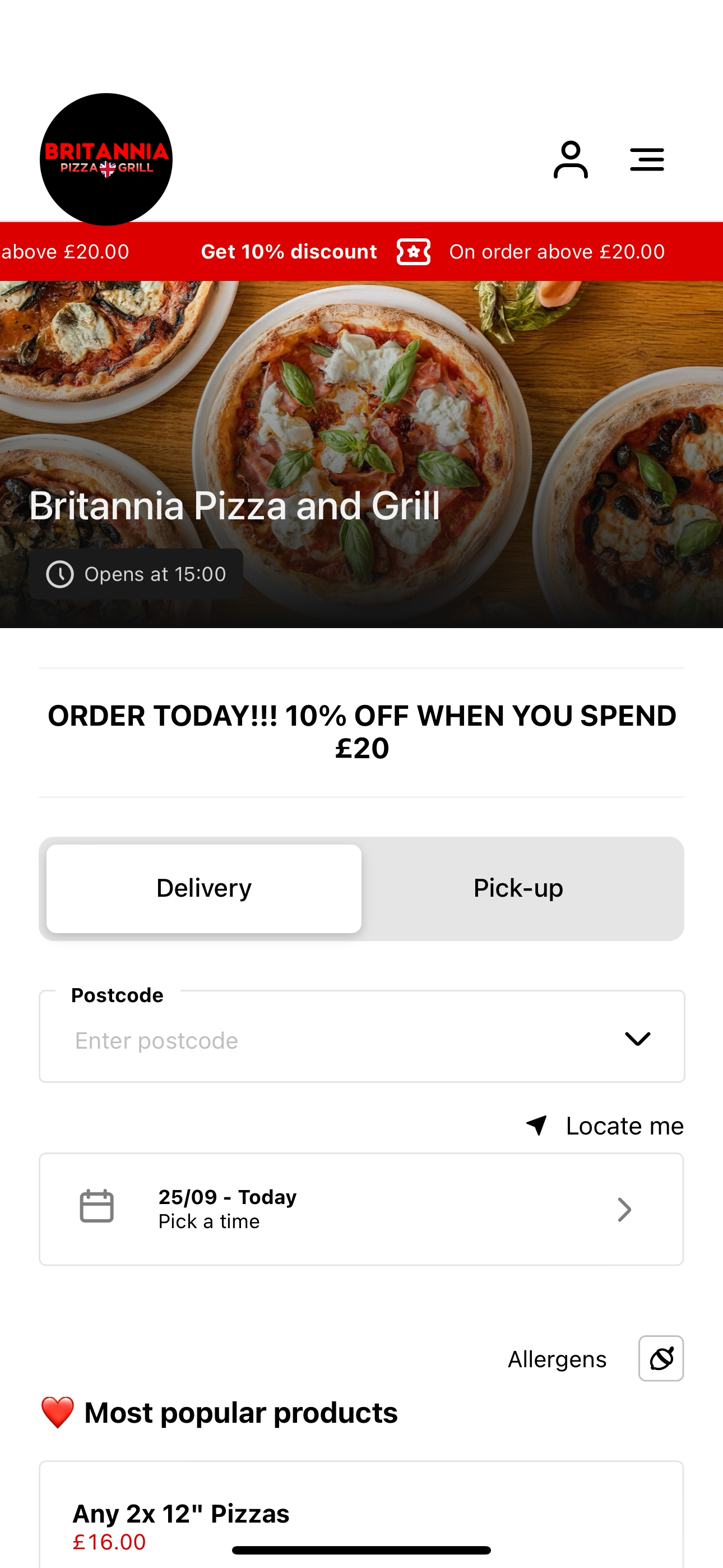 Britannia Pizza and Grill UK