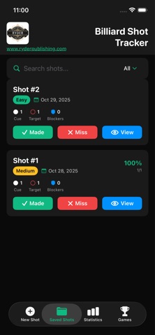 Billiard Shot Tracker Screenshot 3 of 5