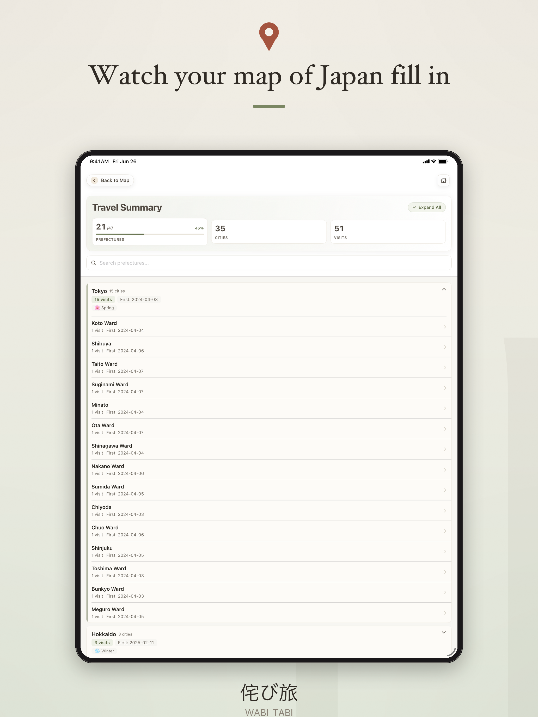 Wabi Tabi — Japan Travel Map screenshot 11