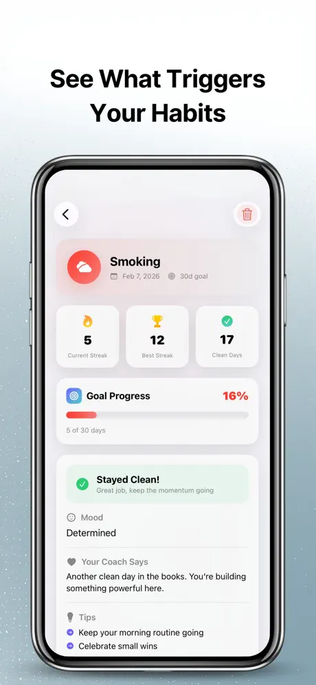 Unhabit Tracker AI Quit Habits 戒掉坏习惯 应用截图