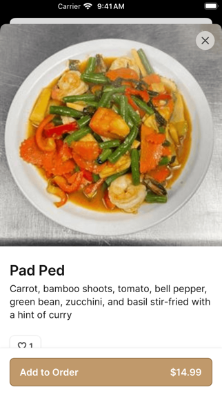 Tuppee Tong Thai Restaurant iPhone screenshot 4 - Food & Drink app