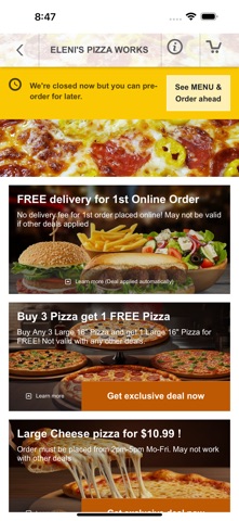 Elenis Pizza Works screenshot
