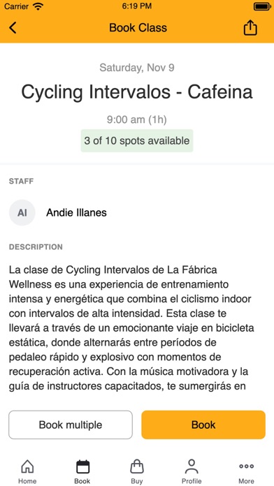 La Fábrica Wellness Screenshot